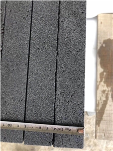 Honed Hainan Black Basalt Lava Stone Stone Flooring Tile 