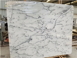 Fine Lines Snow White Marble Crystal In China Stone Market