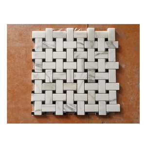 Carrara White Marble Mosaic Floor And Wall Covering Pattern