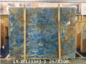 Polished Blue Onyx Slab For Wall Tile & Bathroom Tile