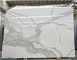 Polished Natural Stone Calacatta White Marble Slabs