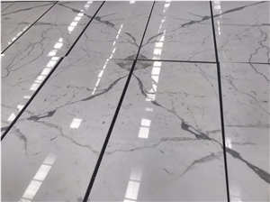 Polished Natural Stone Calacatta White Marble Tiles