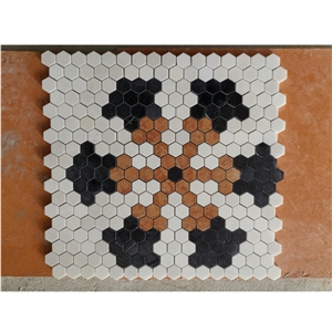 White Natural Mosaic Tiles Floor Wall 10Mm Thickness 