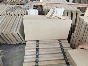 Yellow Natural Sandstone Tiles Outside Swimming Pool Coping