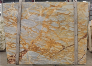 Siena Gold Marble Slabs, Yellow Marble Floor Medallion Tiles