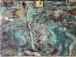 Natural Paradise Green Quartzite Slab For Wall Background