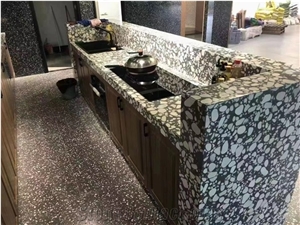 MA803  BLACK TERRAZZO WITH ROUND CHIPS