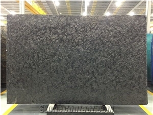 Matrix Granite Black Leather Slabs For Countertop Project
