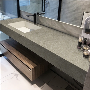 Calacatta Gery Artificial Quartz Stone Bath Countertop