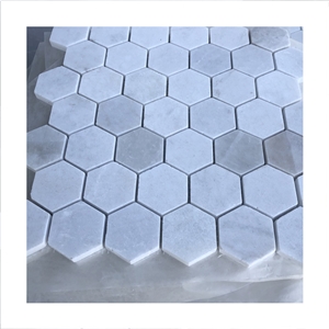 Carrara White Kitchen Rhombus Marble Mosaic Tile