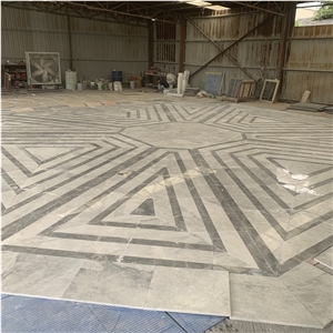 Grey Large Floor Tile Waterjet Irregular Marble