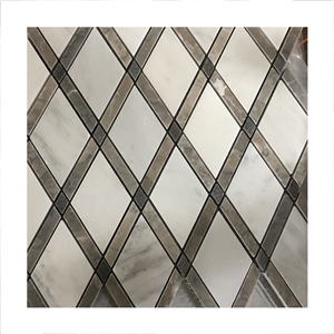Kitchen Wall Backsplash Design Rhombus Mosaic Tiles