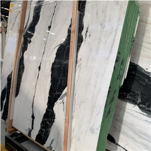 Panda White Marble Slabs For Flooring Tiles