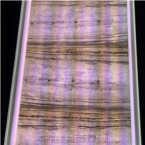 Top Quality Backlit Blue Crystal Quartzite Bookmatched Slab