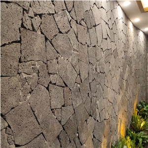 Wall Red And Black Lava Stone Cladding Mix Tile Basalt