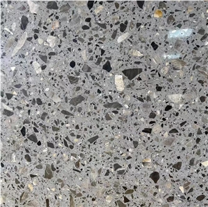Brown Grey Terrazzo Artificial Stone Polished Tiles