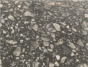 Grey Artificial Stone Terrazzo Tiles With Big Grain