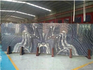 Black Wooden Marble Slabs & Tiles, Black Forest Marble Slabs