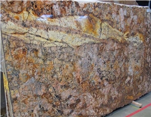 Mascarello Granite Slab, Brazil Yellow Granite