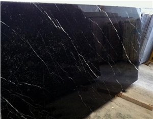 Nero Marquina Marble Slabs, Black Marble Slabs Spain