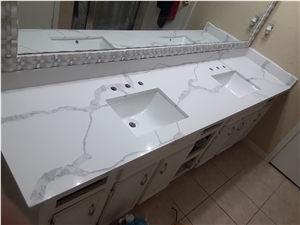 Artificial Marble Bathroom Countertops Quartz Stone Bath Top
