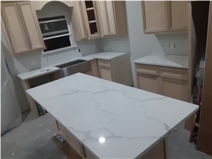 Artificial Stone Kitchen Desk Tops Quartz Peninsula Island 