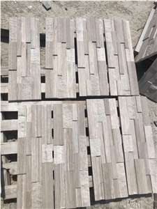 Feature Stone Culture Wall Panel Marble Wood Stacked Ledger
