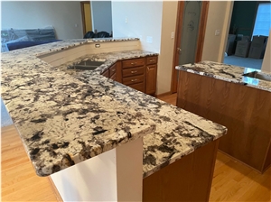 Granite Kitchen Countertop Splendor White Peninsula Work Top
