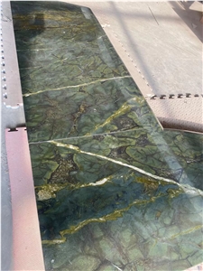 Green Granite Kitchen Countertop Golden Lightning Bench Top