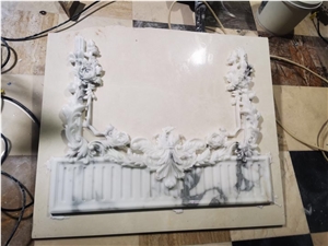 Marble Carving Wall Decor Panel 3D Calacatta CNC Wall Panel