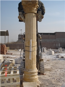 Marble Railing Pillar Solid Stone Sculptured Porch Column
