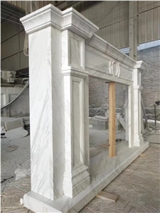 Marble Sculptured Modern Fireplace Stone Indoor Free Mantel