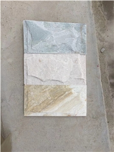 Spa White Mushroom Cladding Tile Quartzite Split Face Wall