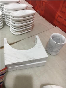 Stone Bathroom Accessories Marble Dish Carrara Towel Holder
