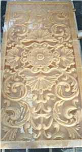 Stone Decor Products Plate Yellow Onyx 3D CNC Carving Panel