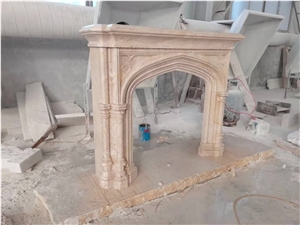 Traditional Stone Indoor Fireplace Marble Morden Free Mantel