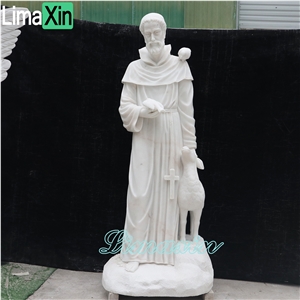 Customized Life Size White Marble Religious Father Statue