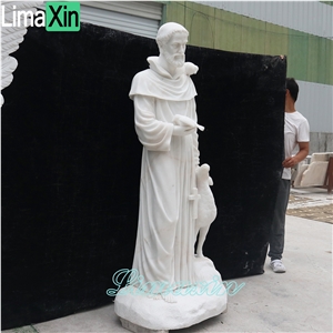 Customized Life Size White Marble Religious Father Statue