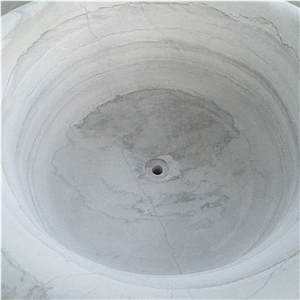 Hand Carved Cheap Price Freestanding Round Marble Bathtub