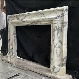 Modern Design Italian Luxury White Marble Fireplace Mantel 