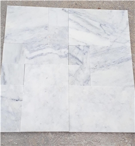 Bianco Dolce Marble Chiseled Edge Tumbled Versailles Pattern