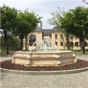 Beige Limestone Fountain