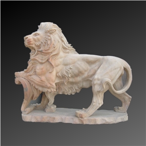 Natural Marble Lion Sculptures