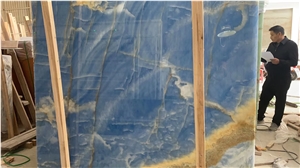 High Quality Polished Blue Onyx For Countertop Decoration