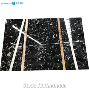 Polished China Black Flower Marble Ice Black