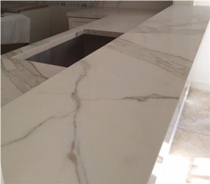 Calacatta Porcelain 6 Mm Polished Kitchen Countertop