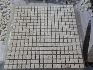 Beige Travertine Mosaic Tile Bathroom Tile