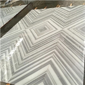 Bathroom Wall Cover Design Zebra Vein Marmara White Marble