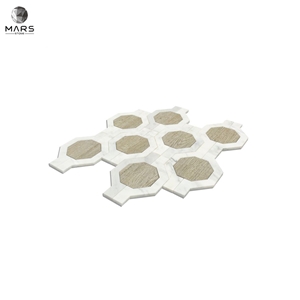 Beautiful Hexagon Carrington White Marble & Porcelain Mix Mosaic Tile