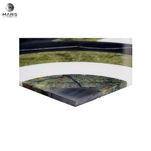 Beautiful Square Green Natural Sutton Bow Marble Mosaic Tile